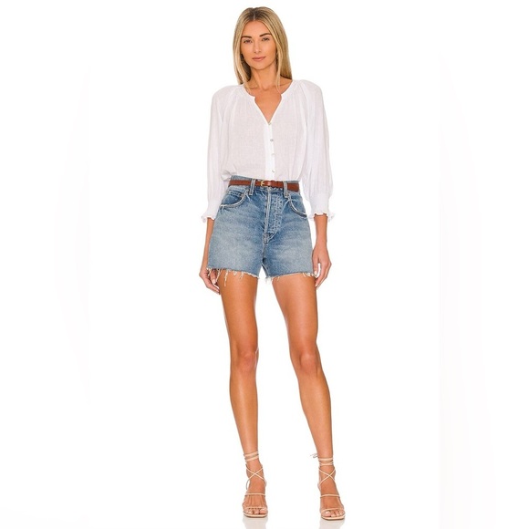 Rails Mariah Linen Button Front Top White - Picture 2 of 11